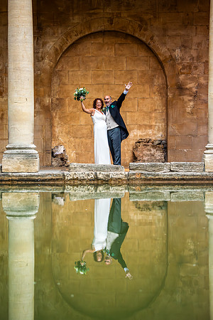 Bath wedding. A sunset wedding at The Roman Baths.