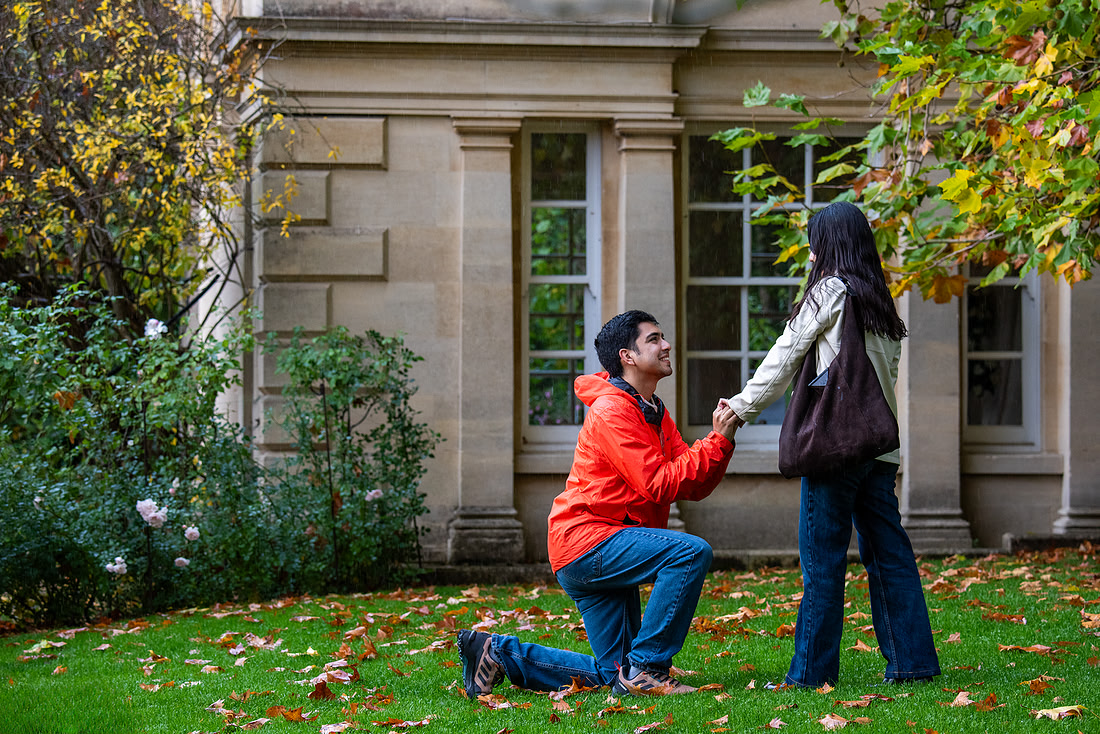 Couple on the engagement day in Bath