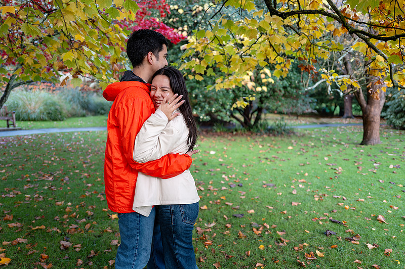 Happy couple on their engagement day in Bath