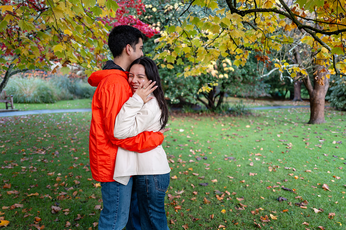 Happy couple on their engagement day in Bath