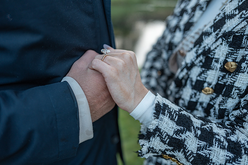 Surprise Proposal at Palladian Bridge captured by Bea. Picture is showing the ring!