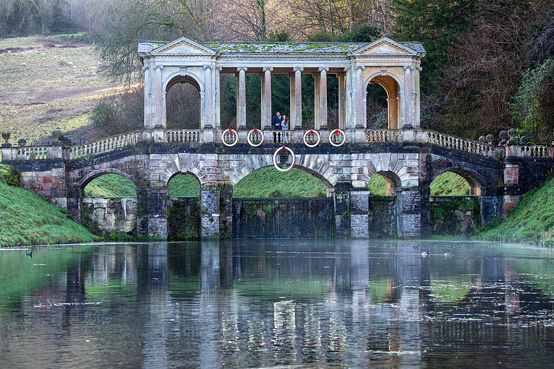 “Engaged couple at Prior Park Bath after romantic proposal”