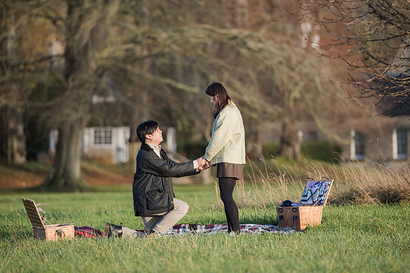 Surprise proposal at Lucknam Park. Beata Cosgrove Photography.