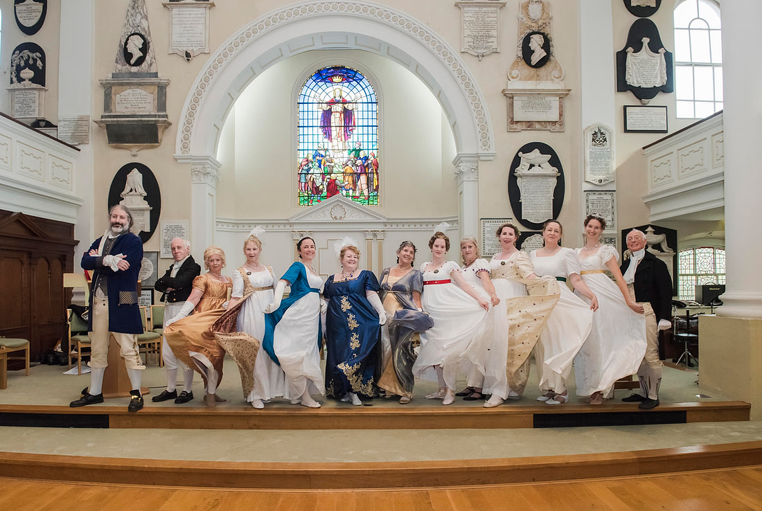 Jane Austen Festival group team photo created by Bath personal, creative and artistic bath based photographer. Beata created this photo with care and a lot of laughter