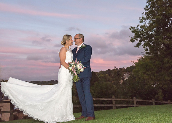 Sunset wedding photos at Limpley Stoke Hotel. Beata Cosgrove Photography