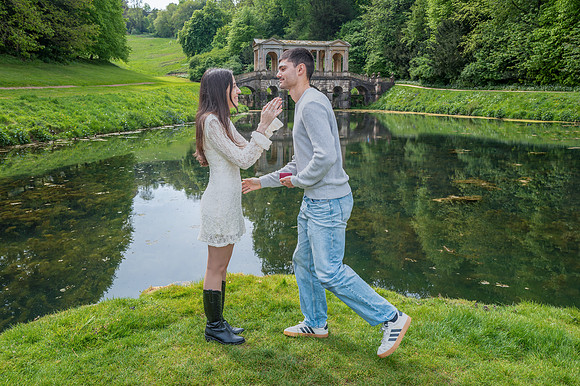 Palladian Bridge surprise proposal. Bath. Beata Cosgrove Photography