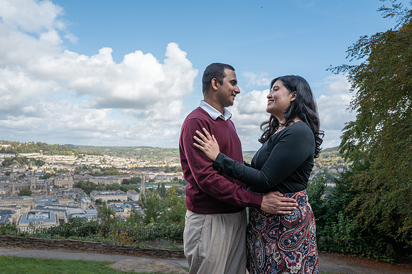 57 Amit & Ishita proposal at Alexandra Park view point. Bath. Beata Cosgrove Photography