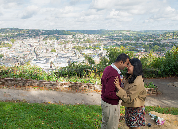 26. Amit & Ishita proposal at Alexandra Park view point. Bath. Beata Cosgrove Photography