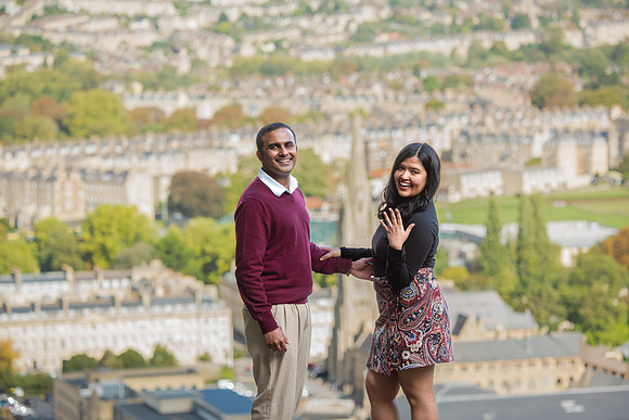 30. Amit & Ishita proposal at Alexandra Park view point. Bath. Beata Cosgrove Photography