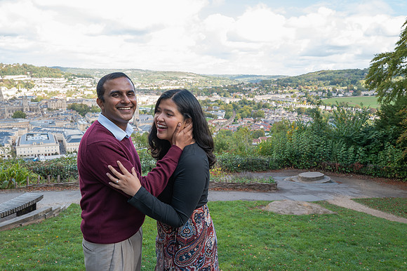 55. Amit & Ishita proposal at Alexandra Park view point. Bath. Beata Cosgrove Photography