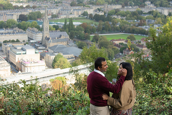 13. Amit & Ishita proposal at Alexandra Park view point. Bath. Beata Cosgrove Photography