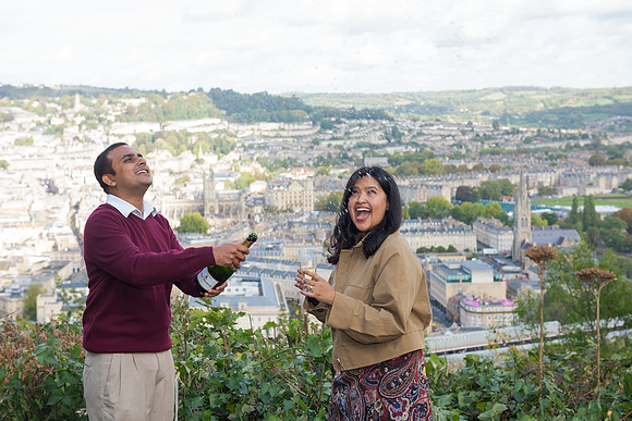 19. Amit & Ishita proposal at Alexandra Park view point. Bath. Beata Cosgrove Photography