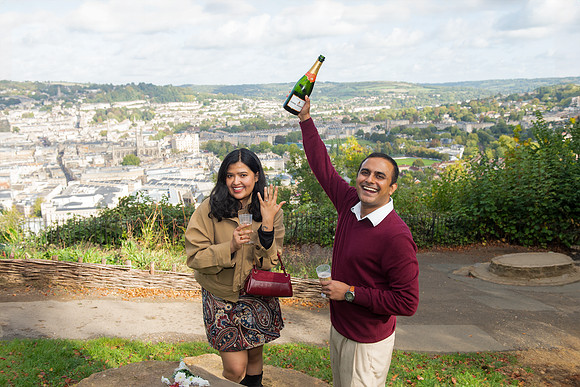 27. Amit & Ishita proposal at Alexandra Park view point. Bath. Beata Cosgrove Photography
