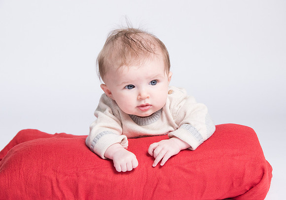 Baby on beanbag. Newborn photography in Bath