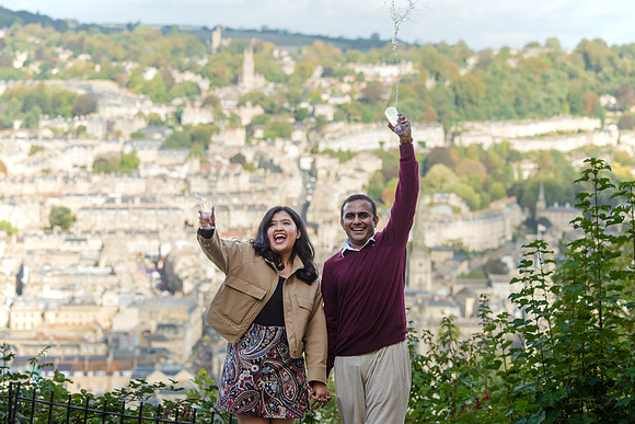 43. Amit & Ishita proposal at Alexandra Park view point. Bath. Beata Cosgrove Photography