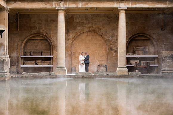 Sunrise wedding. Bath Historic Venues. The Roman Baths.