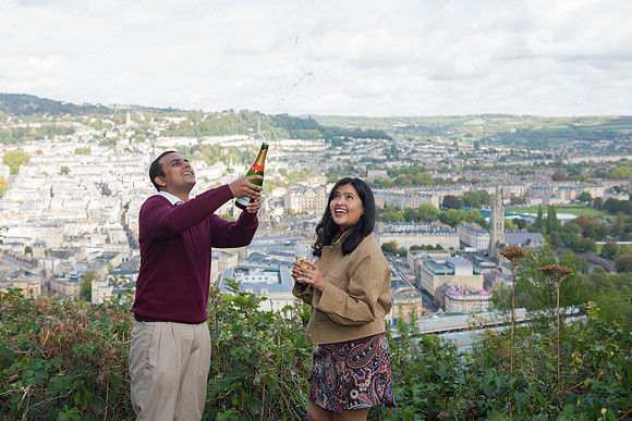 25. Amit & Ishita proposal at Alexandra Park view point. Bath. Beata Cosgrove Photography