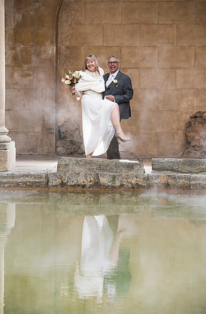 Sunrise wedding. Bath Historic Venues. The Roman Baths.
