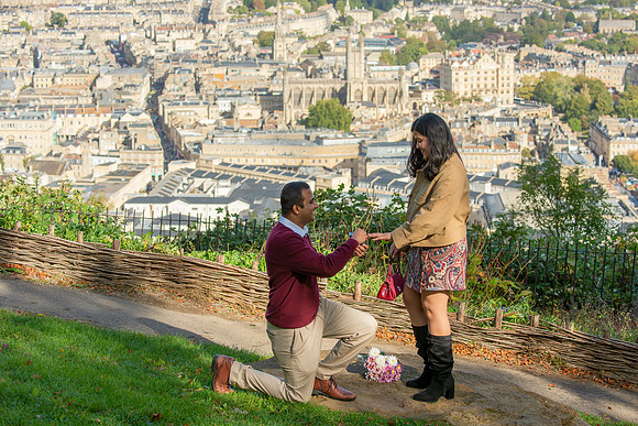 9. Amit & Ishita proposal at Alexandra Park view point. Bath. Beata Cosgrove Photography