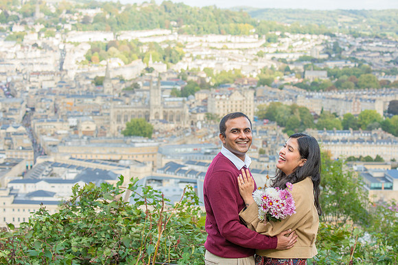 1. Amit & Ishita proposal at Alexandra Park view point. Bath. Beata Cosgrove Photography