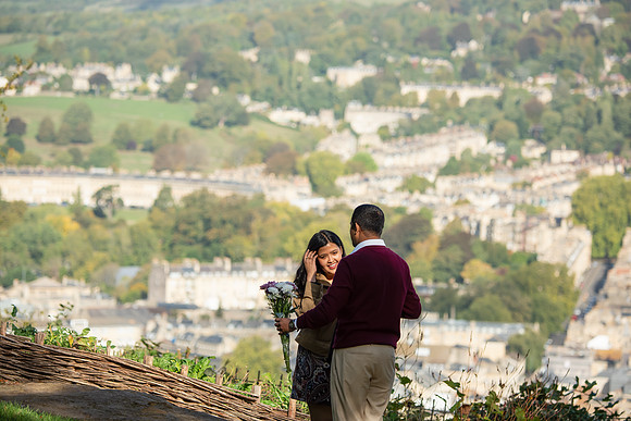 4. Amit & Ishita proposal at Alexandra Park view point. Bath. Beata Cosgrove Photography