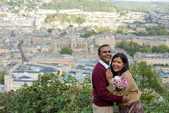 15. Amit & Ishita proposal at Alexandra Park view point. Bath. Beata Cosgrove Photography