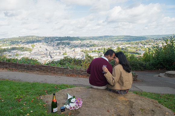 47. Amit & Ishita proposal at Alexandra Park view point. Bath. Beata Cosgrove Photography