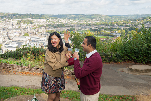 28. Amit & Ishita proposal at Alexandra Park view point. Bath. Beata Cosgrove Photography