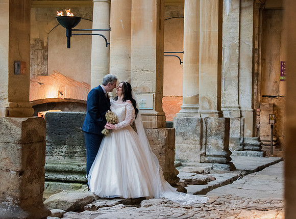 Sunrise wedding pictures. The Roman Baths. Beata Cosgrove Photography