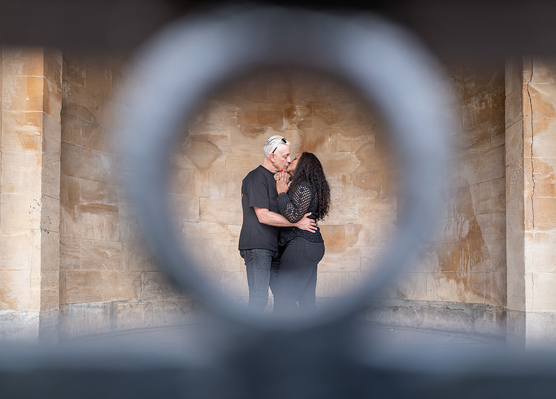 couple picture on their engagement at Temple of Minerva. Botanical Gardens. Picture taken by best natural artistic photographer in Bath