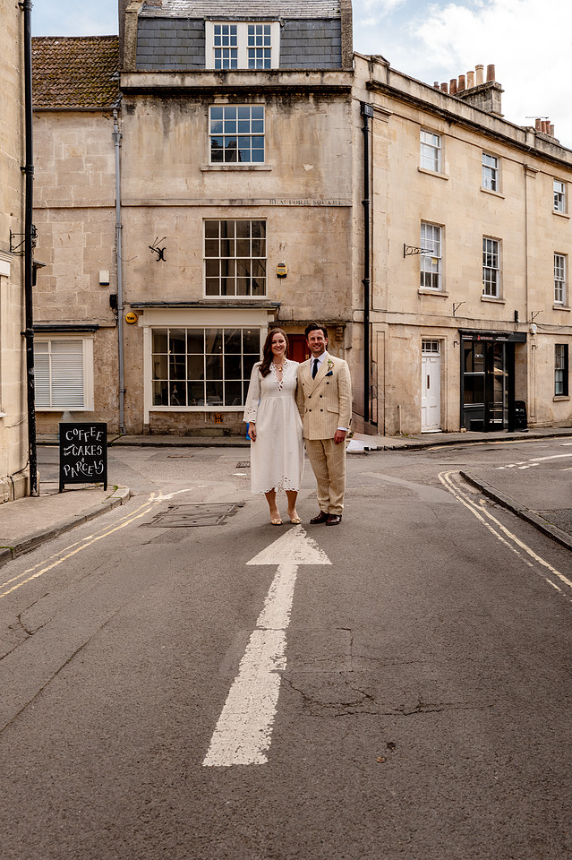 Bath wedding day captured by Bath local photographer. Happy couple on their wedding day.