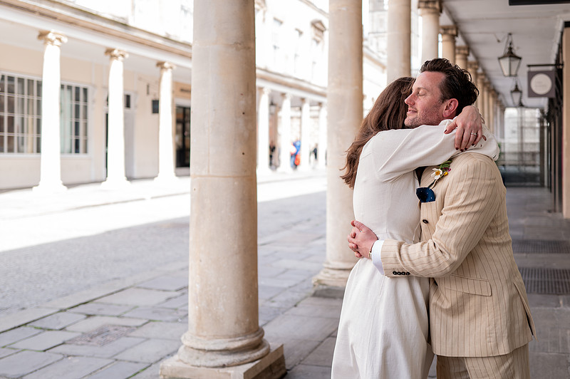Bath wedding day captured by Bath local photographer. Happy couple on their wedding day.