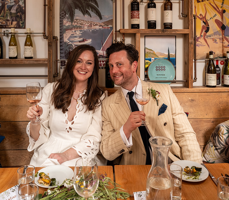 Bath wedding day captured by Bath local photographer. Happy couple on their wedding day.
