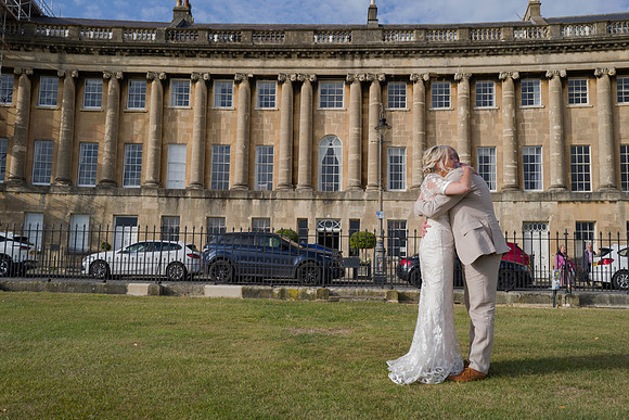 Wedding day. The Royal Crescent. Bath