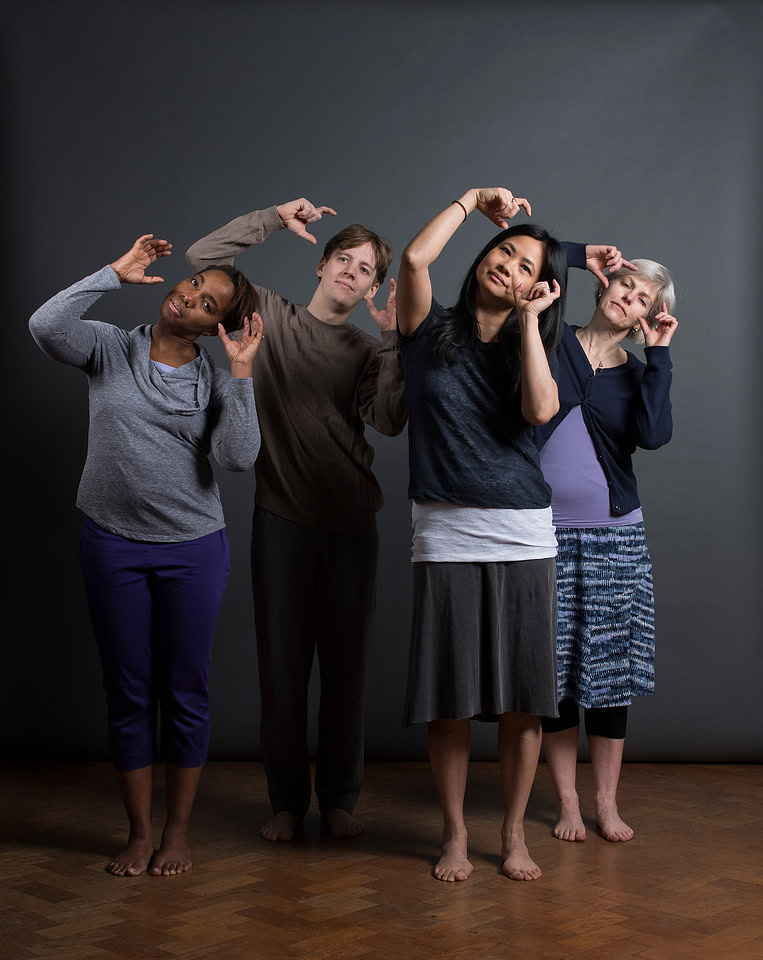 picture of 4 dancers taken by beata cosgrove photography. studio picture showing creative approach to movement in dance