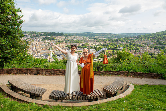 Jane Austen photo shoot in Bath. Alexandra Park